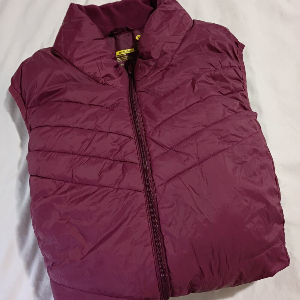 XERSION Women's 3X Packable Vest Maroon Pockets Easy Care Plus Size Inclusive